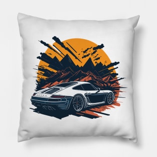 Porsche Carrera GT Vintage Car Pillow