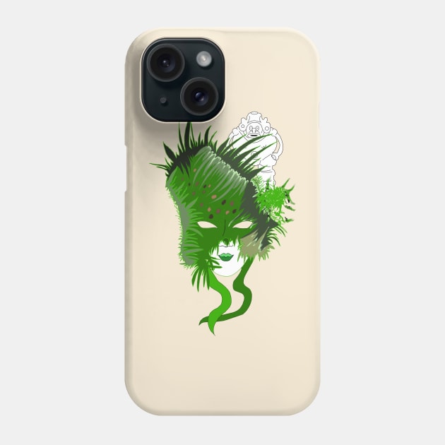 Earth Goddess mask with Itiva Phone Case by Orchid's Art