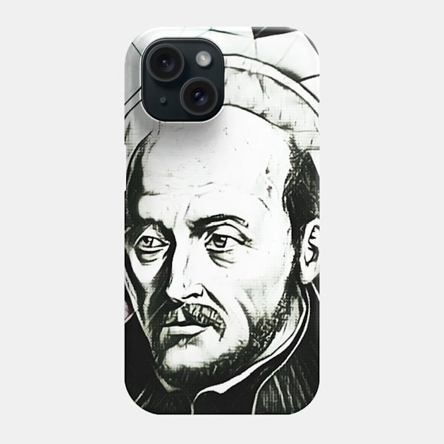 Ignatius of Loyola Black and White Portrait | Ignatius of Loyola Artwork 3 Phone Case by JustLit