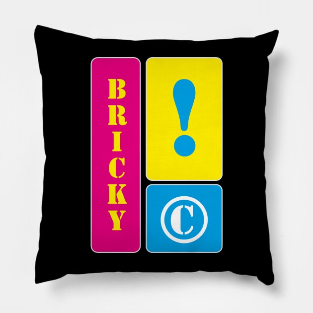 My name is Bricky the brick builder Pillow by mallybeau mauswohn