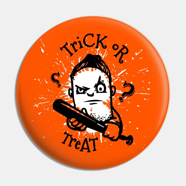 Halloween Trick Or Treat Horror Baseball Pin by TEEWEB