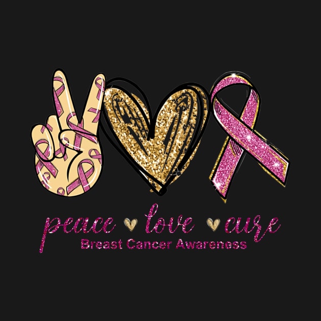 Breast Cancer Awareness Sign Language Peace Love Cure by Phylis Lynn Spencer