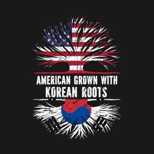 American Grown with Korean Roots USA Flag T-Shirt