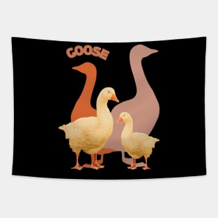 Goose photo with orange and beige background geese Tapestry