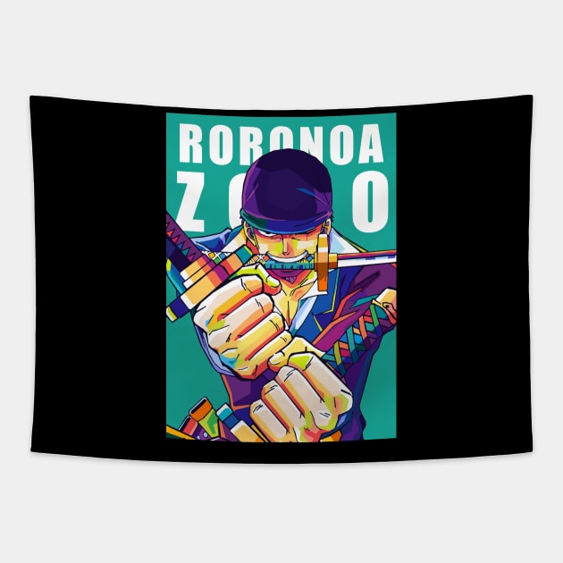 Roronoa Zoro Pop Art Tapestry by SiksisArt