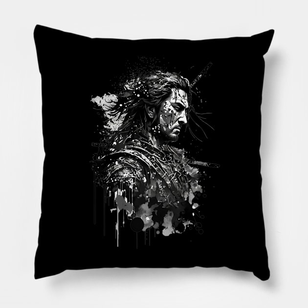 Samurai Warrior Pillow by AI INKER