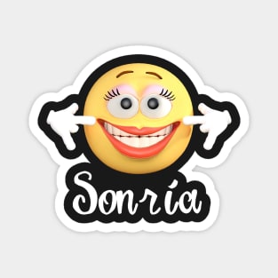 Sonrie Smile Emoji Spanish Mask Magnet