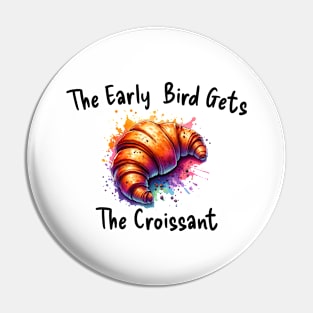 Croissant French Art Baking Coffee Chocolate Sweet Butter Bird Pin