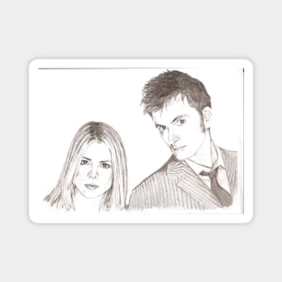 Rose and the Doctor together Magnet