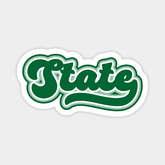 Retro State Script // Michigan Green Pride Magnet by SLAG_Creative