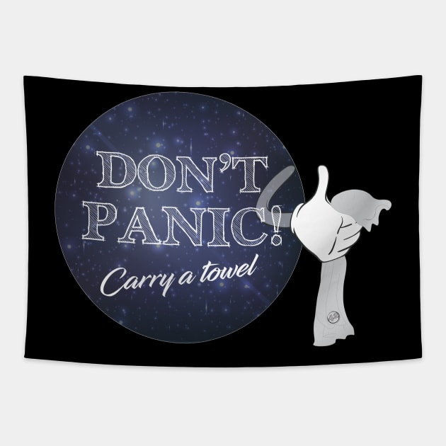 Don't Panic! Tapestry by debonaart