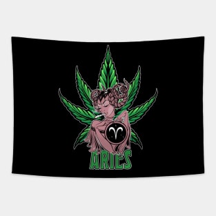 Aries Weed Shirt, Zodiac Cannabis, Aries Marijuana Shirt, Aries Gift, Aries Zodiac tee, Aries tee, zodiac birthday gift Tapestry