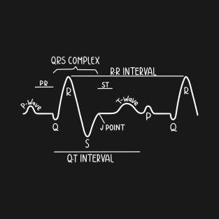 Hand Drawn Normal Electrocardiogram White T-Shirt