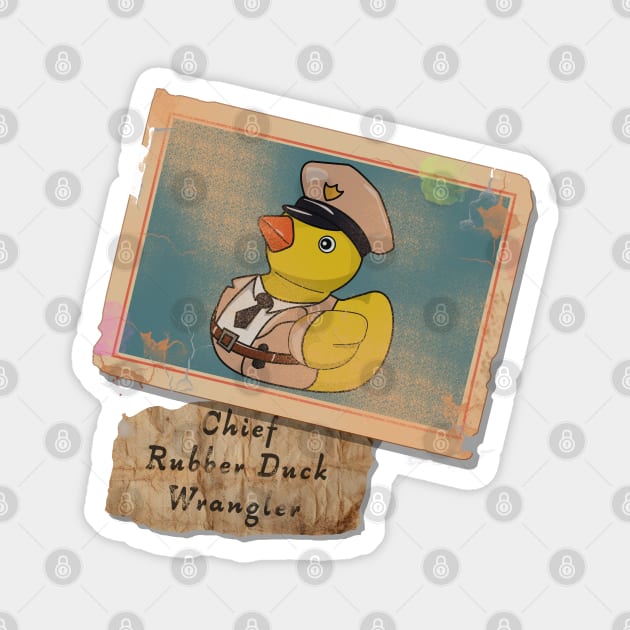 Vintage Trading Card: Chief Rubber Duck Wrangler Magnet by Fun Funky Designs