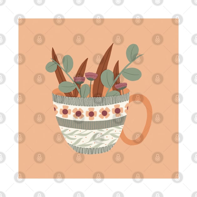 Flower mug 7 by Happy Mouse Studio