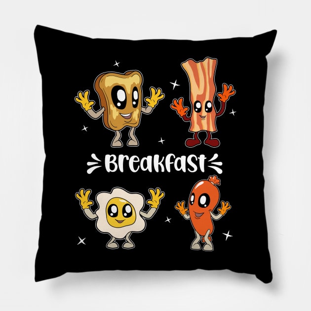 Kawaii american breakfast Pillow by Modern Medieval Design