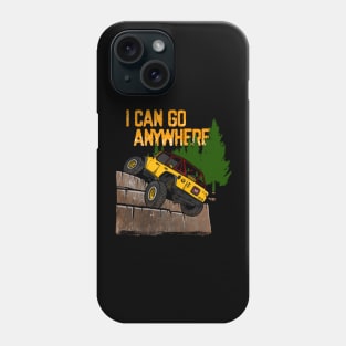 Yellow Jeep Flex I Can Go Anywhere Phone Case