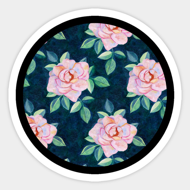 Simple Pink Rose Oil Painting Pattern Rose Sticker Teepublic
