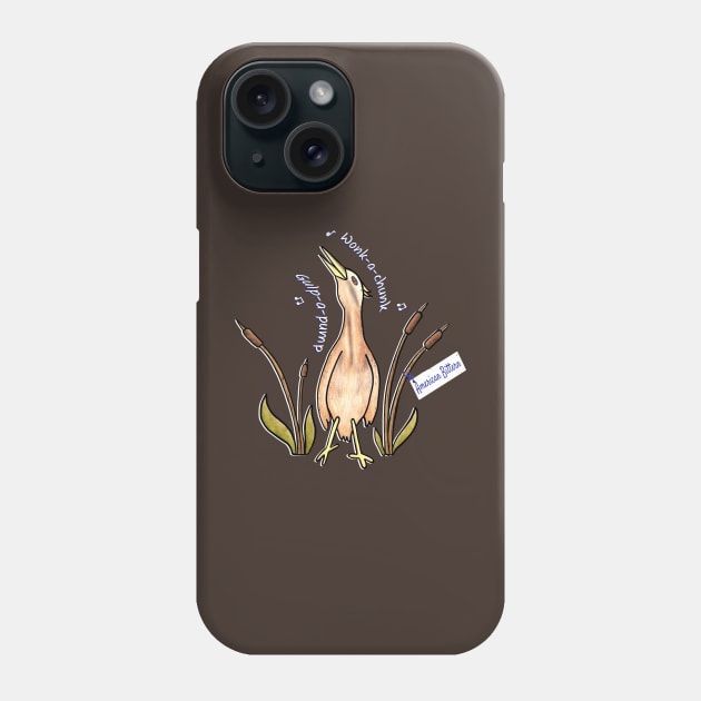 American Bittern Singing Phone Case by DragonpupLees