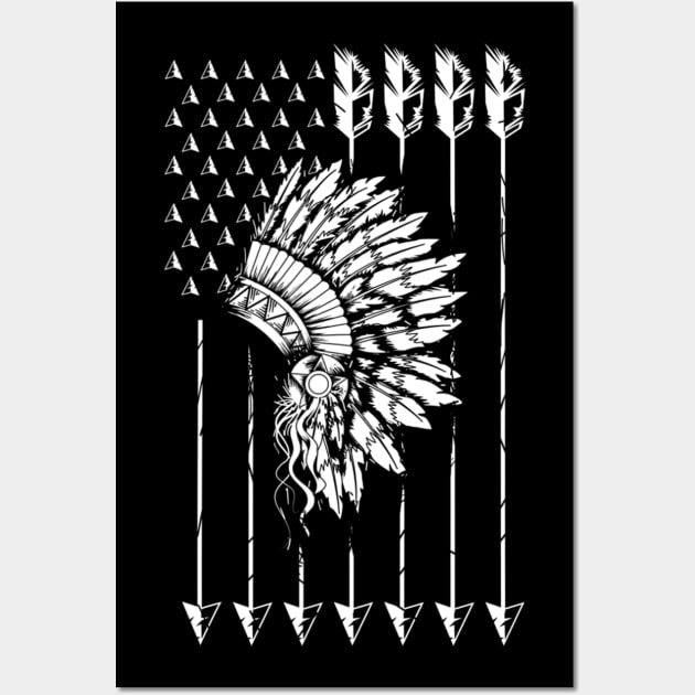 Cool Native American Arrow And Teepee Flag Shirt Funny Gift Cool Native American Arrow And Teepee Flag Shirt Funny Gift