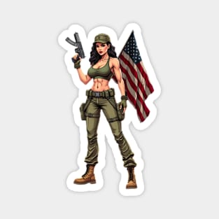 Girl with Gun Magnet