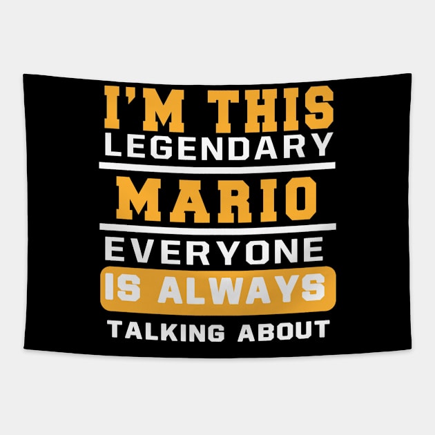 Mario Personal Name Funny Mario Tapestry by TOMOBIRI