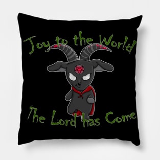 Hail Satan Christmas Goat - Green Pillow