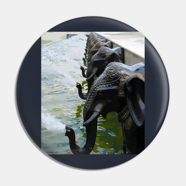 Elephant Fountain Pin by candhdesigns