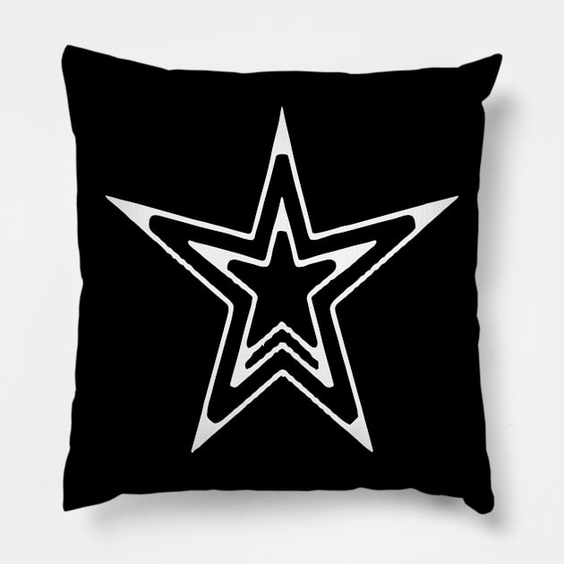 White and Black Star Pillow by Shop-now-4-U 