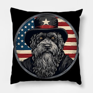 Patriotic Bouvier des Flandres Pillow