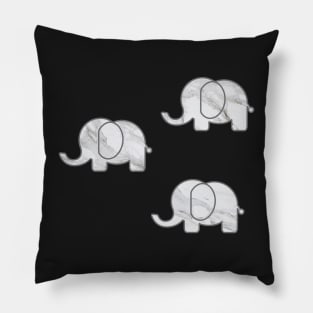 3 Marble Elephants Pillow