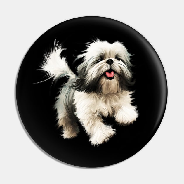 Happy Shih Tzu Dog Pin by dukito