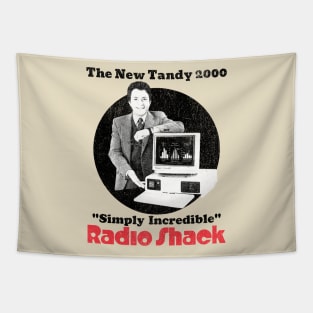 The Tandy 2000 Bill Bixby Radio Shack Vintage distressed AD Design Tapestry