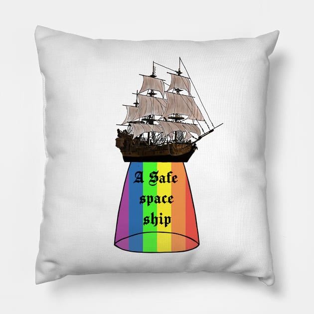 safe space ship Pillow by Chic and Geeks