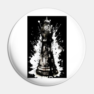 Bishop Chess Ink Painting Pin