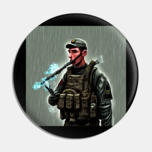 Soldier smoking Pin