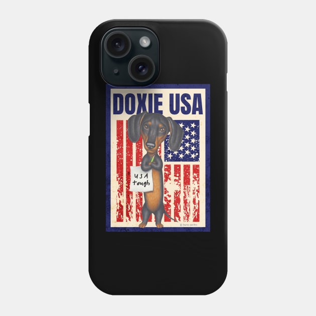 Funny cute Doxie fur baby dog  Dachshund dog  mom dad gift Phone Case by Danny Gordon Art