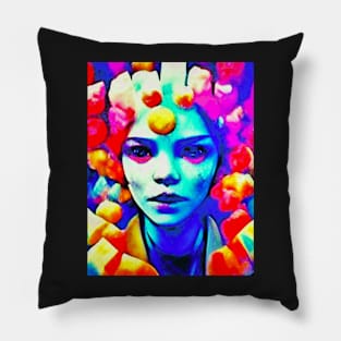 psychedelic face 01 Pillow