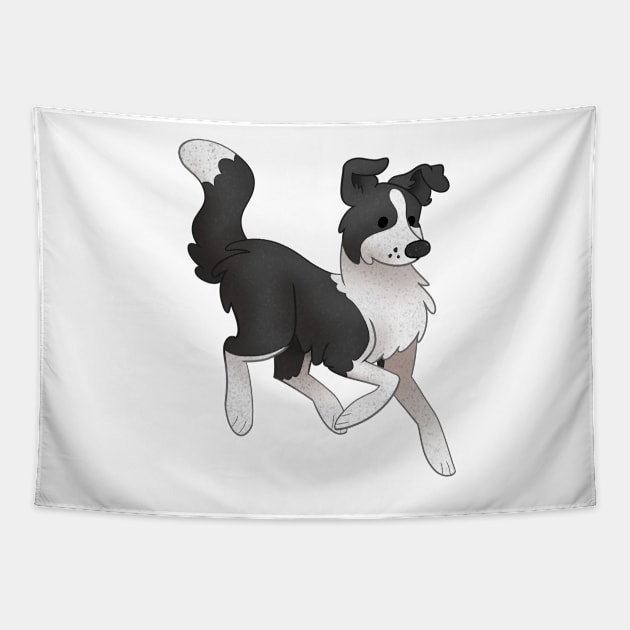 Cozy Border Collie Tapestry by Phoenix Baldwin