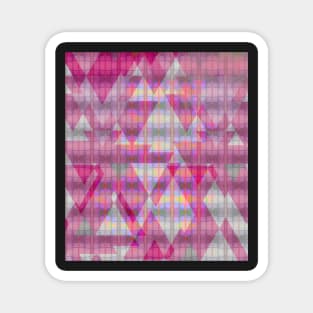 Pink and iridescent triangles Magnet