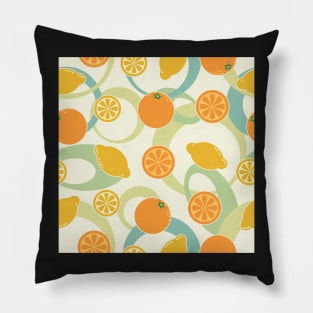 Patterned Oranges and Lemons Pillow