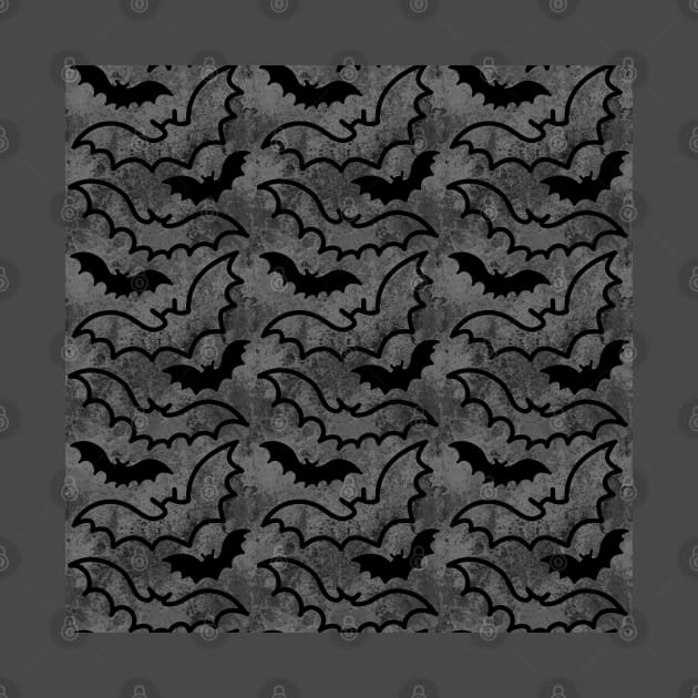 Flying Bats Vampire Dark Pattern by DeneboArt