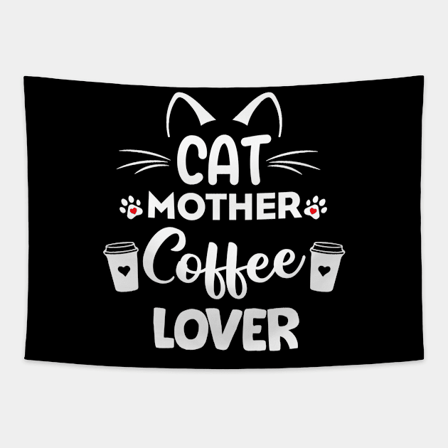 cat mother coffee lover cute whiskers cat lady coffee lover gift Tapestry by Moe99