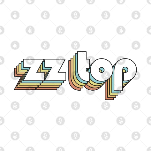 ZZ Top - Retro Rainbow Typography Faded Style by Paxnotods