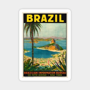 Brazil Vintage Travel Poster 1940 Magnet