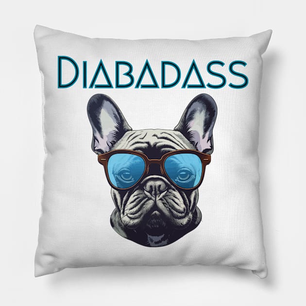 Motivating, Cool Diabadass Diabetes Design Pillow by Diabeticsy