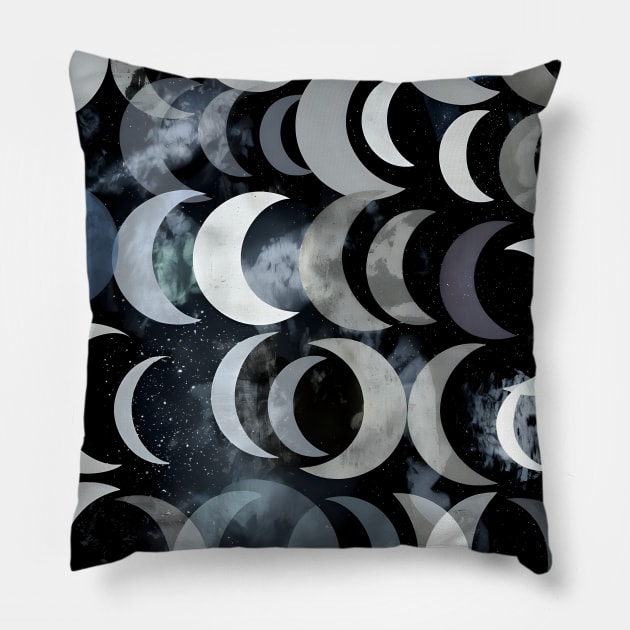 crescent moon  pattern Pillow by Spaceboyishere