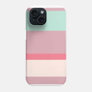 A solid palette of Pale Chestnut, Powder Blue, Very Light Pink and Light Coral stripes. Phone Case