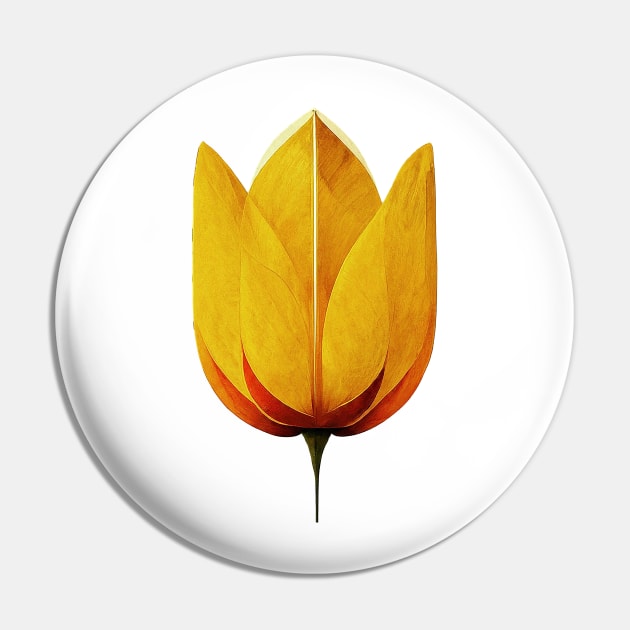 Tulipe Jaune Retro Minimalist Pin by Retro Travel Design