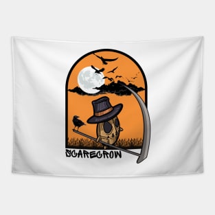 halloween scary evil pumpkin funny pumpkin head Tapestry